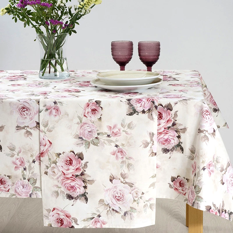 Dimeco Τραπεζομάντηλο Dimeco 5704 Pink 135x135