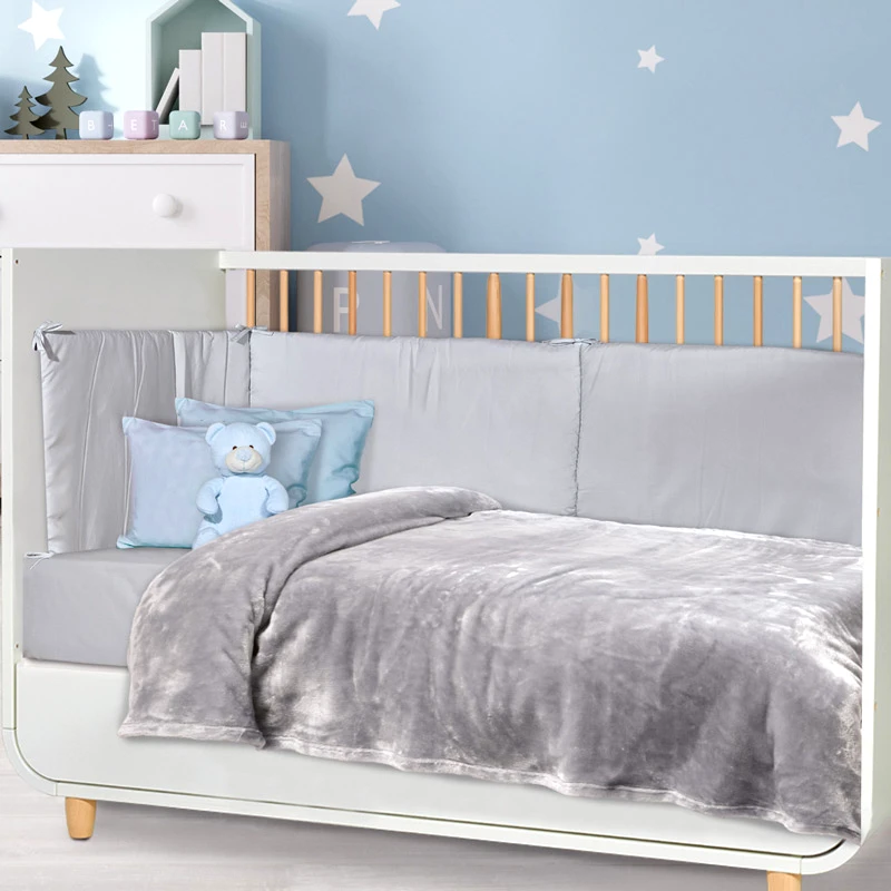 Das Home Κουβέρτα Fleece Κούνιας Das Home Velour 1342 Grey 110x150