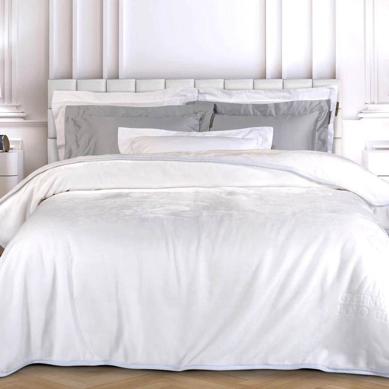 Greenwich Polo Κουβέρτα Βελουτέ Υπέρδιπλη Greenwich Polo Essential 3470 White 220x240