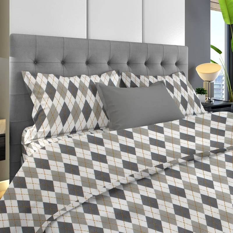 Dimcol Φανελένια Παπλωματοθήκη Μονή Dimcol Diamond 328 Grey 160x240