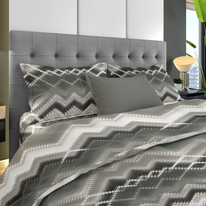 Dimcol Φανελένια Παπλωματοθήκη Υπέρδιπλη Dimcol Iris 338 Grey 220x240