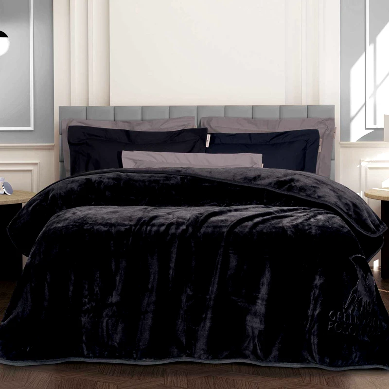 Greenwich Polo Κουβέρτα Βελουτέ Μονή Greenwich Polo Essential 3440 Black 160x240