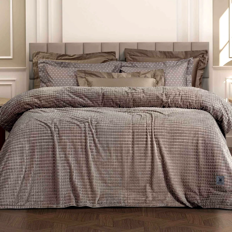 Greenwich Polo Κουβέρτα Fleece Υπέρδιπλη Greenwich Polo Essential 3447 Beige 220x240