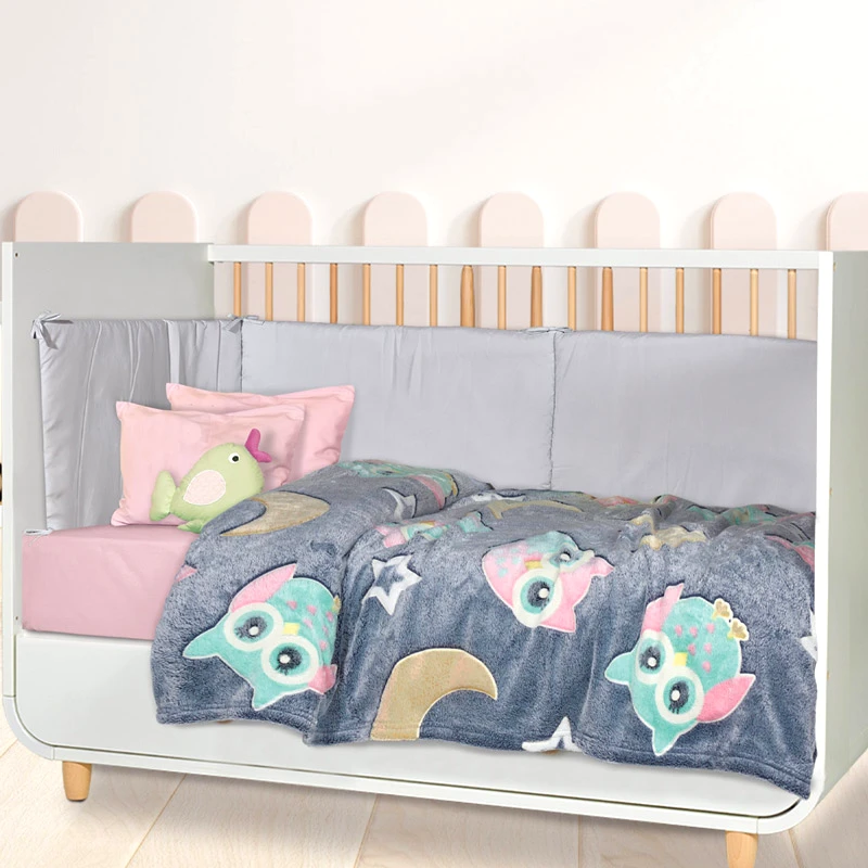Das Home Φωσφοριζέ Κουβέρτα Fleece Αγκαλιάς Das Home Velour 4864 Grey 80x110