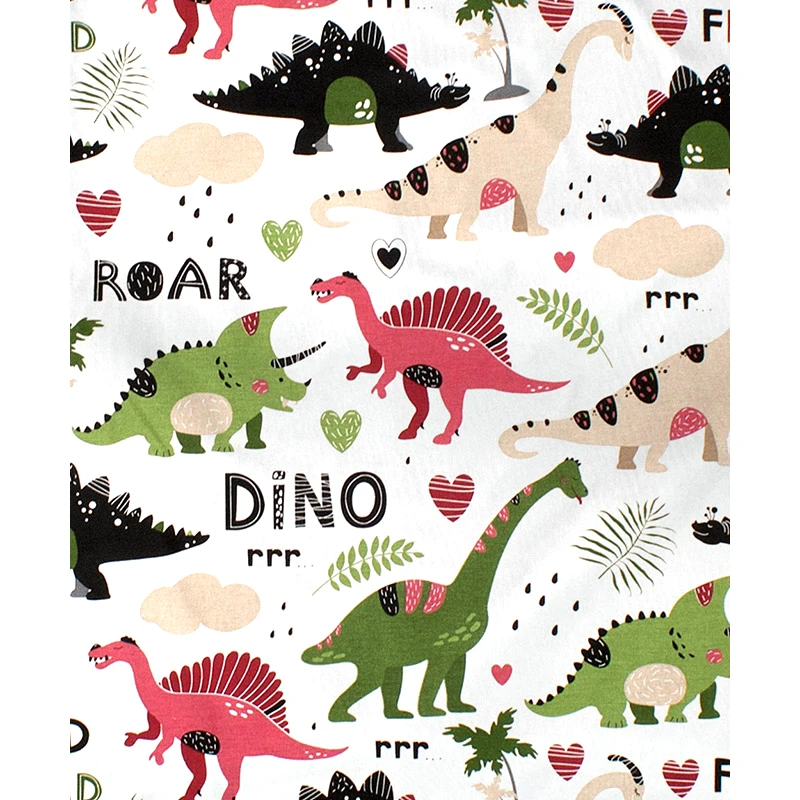 Dimcol Σεντόνι Λίκνου Dimcol Dinosaur 518 Pink 80x110