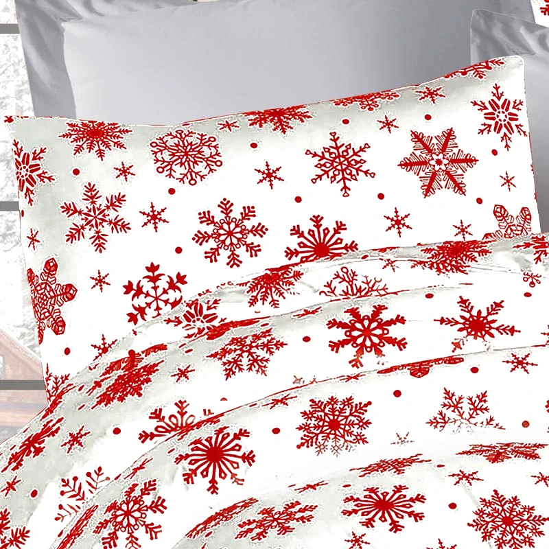 Dimcol Μαξιλαροθήκη Dimcol Snowflake 462 Red 50x70