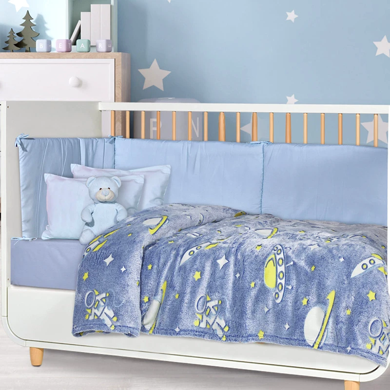Das Home Φωσφοριζέ Κουβέρτα Fleece Αγκαλιάς Das Home Velour 4863 Blue 80x110
