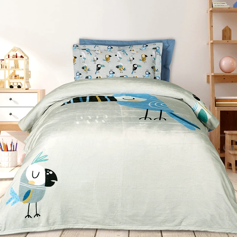Das Home Κουβέρτα Fleece Μονή Das Home Tucan 4914 Grey 160x220