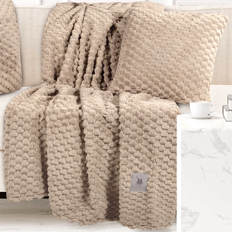 Greenwich Polo Κουβέρτα Καναπέ-Ριχτάρι Greenwich Polo Essential 3475 Taupe 130x170
