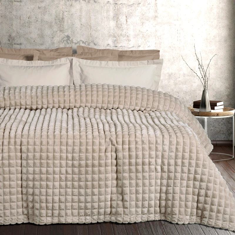 Das Home Κουβέρτα Fleece Υπέρδιπλη Das Home 1357 Taupe 220x240