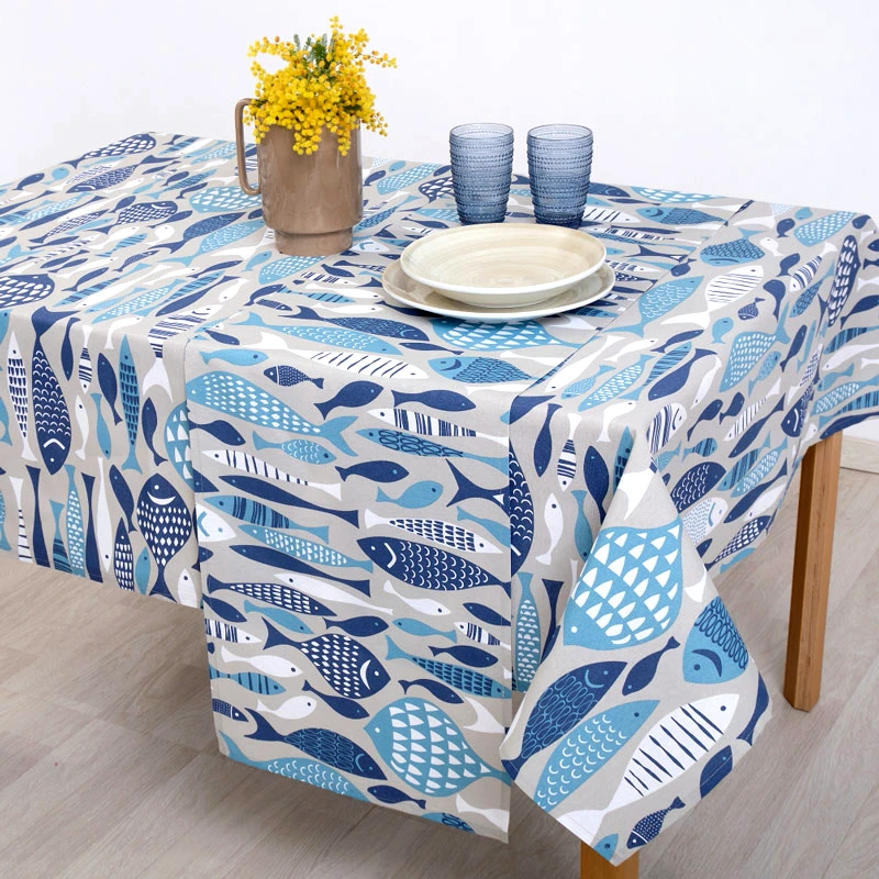 Dimeco Τραπεζομάντηλο Dimeco Aquarius Blue 135x180