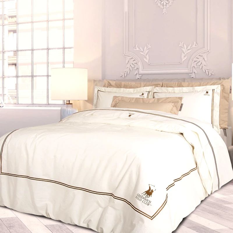 Greenwich Polo Παπλωματοθήκη Υπέρδιπλη Σετ Greenwich Polo Classic 2128 Ecru 220x240