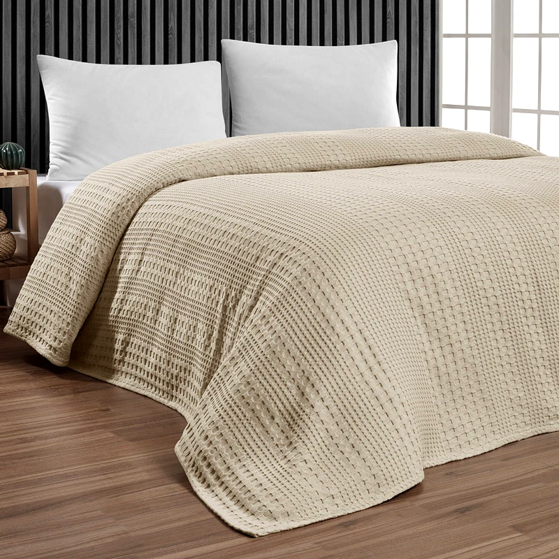 Beauty Home Κουβέρτα Πικέ Μονή Beauty Home 1995 Division Cream 170x240