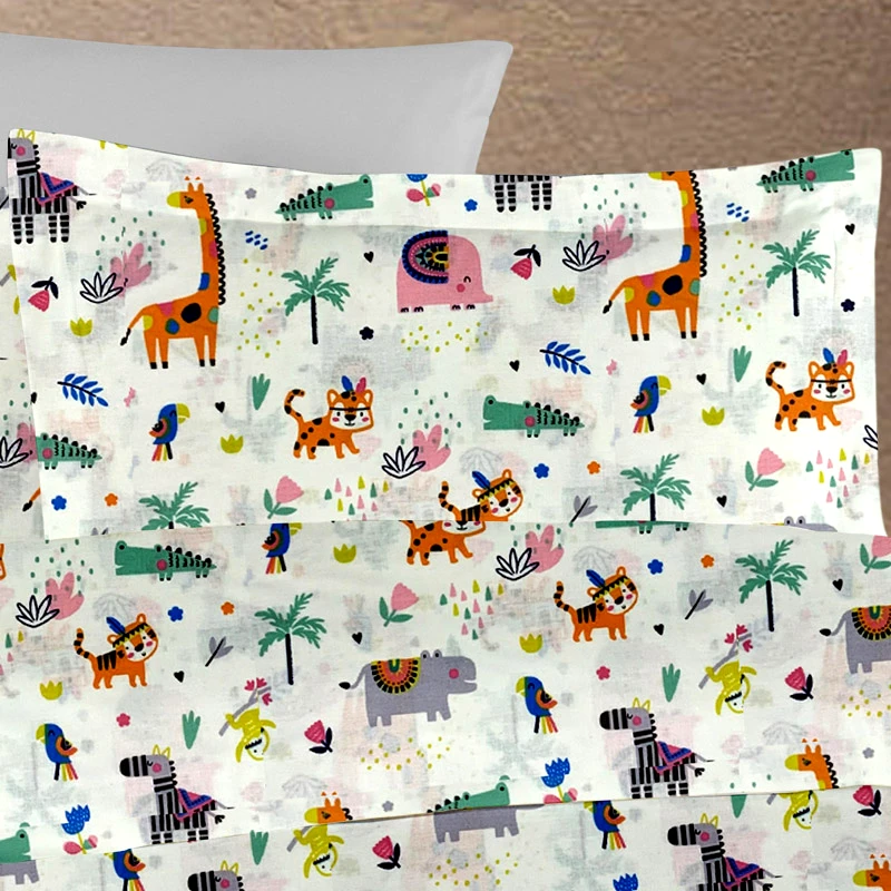 Dimcol Βρεφική Μαξιλαροθήκη 35x45 Dimcol Zoo 556 Pink
