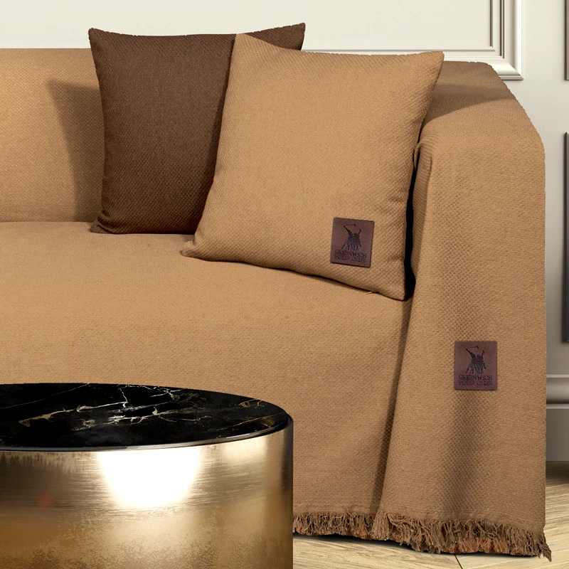 Greenwich Polo Ριχτάρι Διθέσιου Καναπέ Greenwich Polo Essential 3911 Ochre 180x250