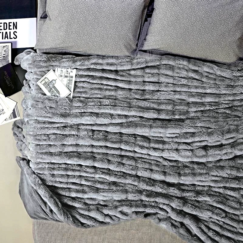 Kentia Κουβέρτα Γούνινη Υπέρδιπλη Kentia Stylish Lilah 24 Silver 220x230