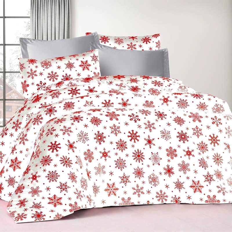 Dimcol Σεντόνια Μονά Σετ Dimcol Snowflake 462 Red 160x240