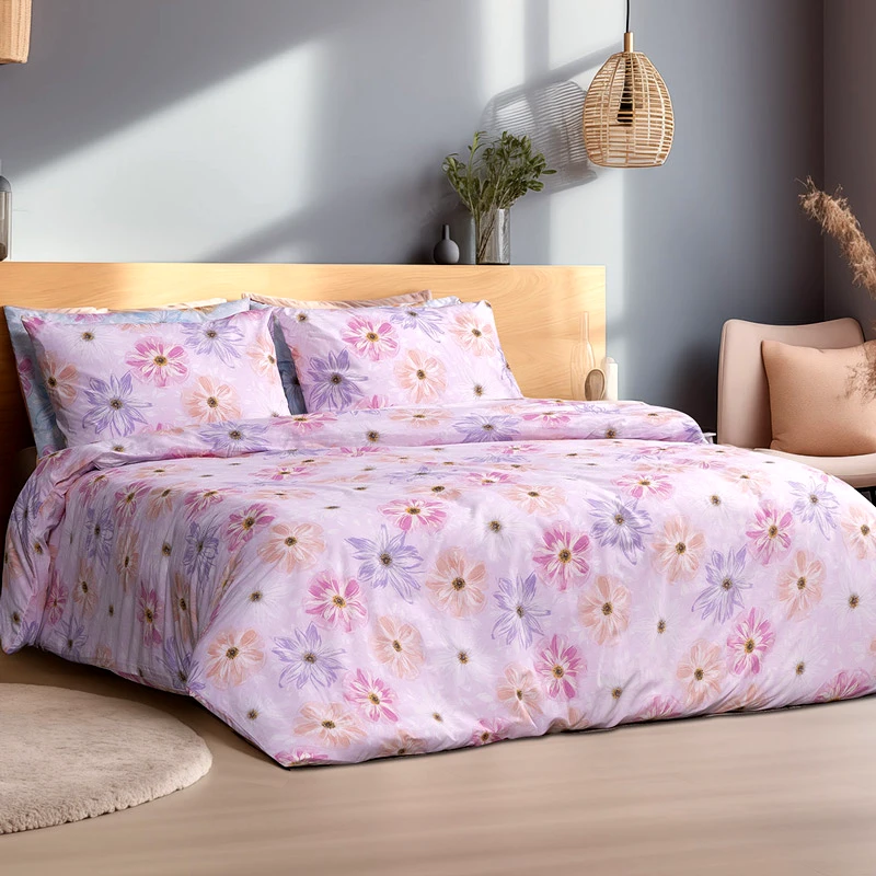 Beauty Home Παπλωματοθήκη Υπέρδιπλη Σετ Beauty Home Hana 12089 Pink 220x250