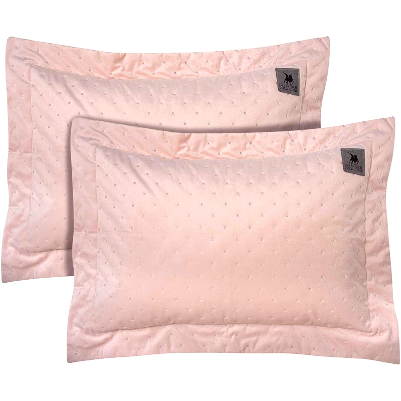 Greenwich Polo Μαξιλαροθήκες Καπιτονέ Σετ Greenwich Polo Classic 3431 Pink 50x70+7