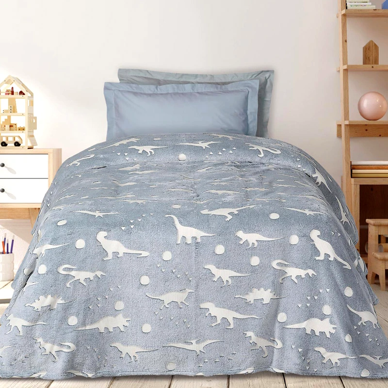 Das Home Φωσφοριζέ Κουβέρτα Fleece Μονή Das Home 4900 Grey 160x220