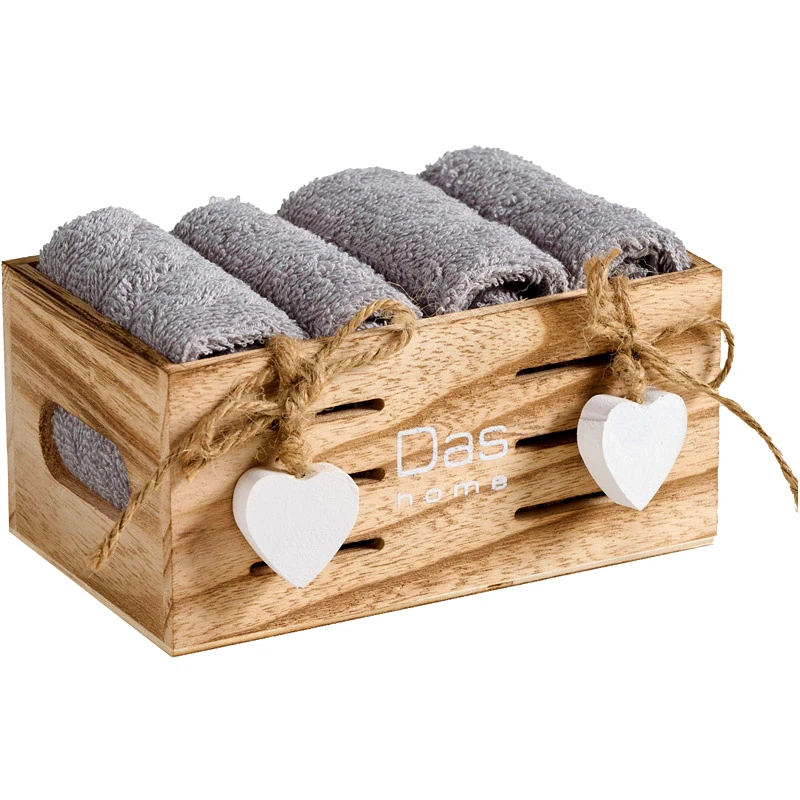 Das Home Λαβέτες Χεριών Σετ Das Home Soft 4005 Grey 4τεμ. 30x30