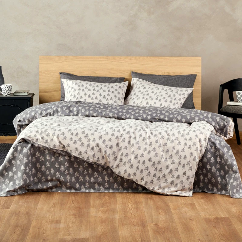 Kentia Home Φανελένια Σεντόνια Μονά Σετ Kentia Loft Abete 15 Grey 170x275