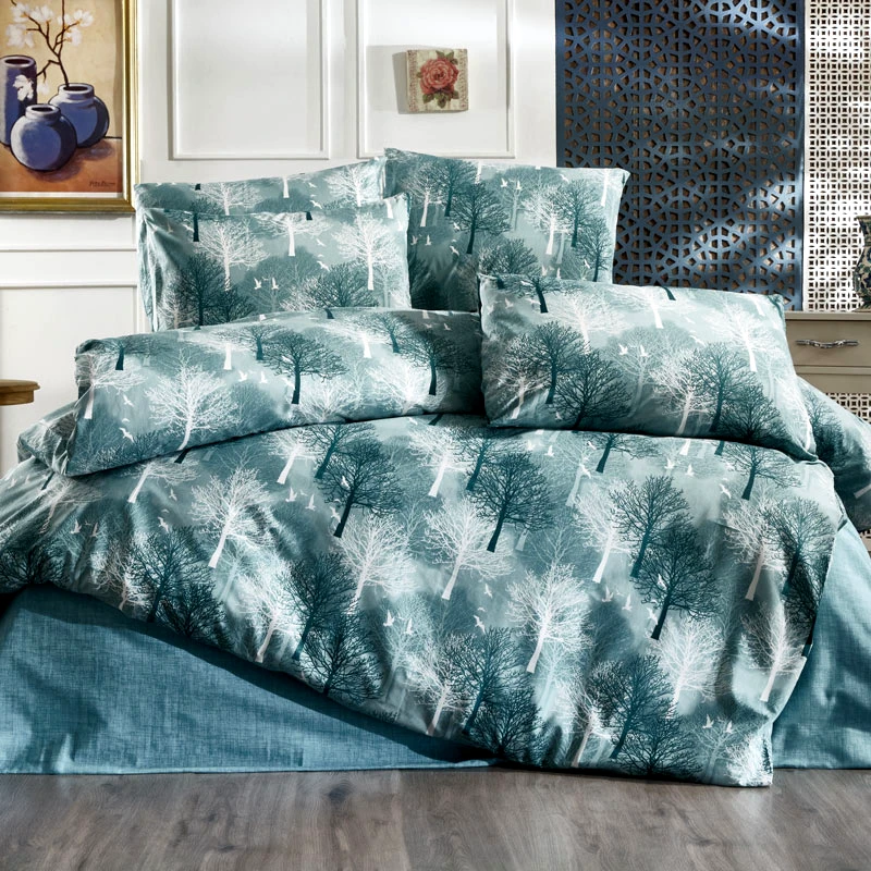 Dimcol Παπλωματοθήκη Υπέρδιπλη Dimcol Forest 313 Petrol 220x240