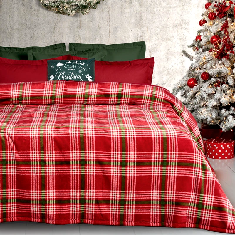Das Home Κουβέρτα Fleece Υπέρδιπλη Das Home 1361 Red 220x240