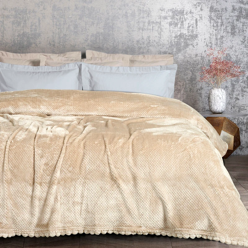 Das Home Κουβέρτα Fleece Υπέρδιπλη Das Home 1187 Beige 220x240