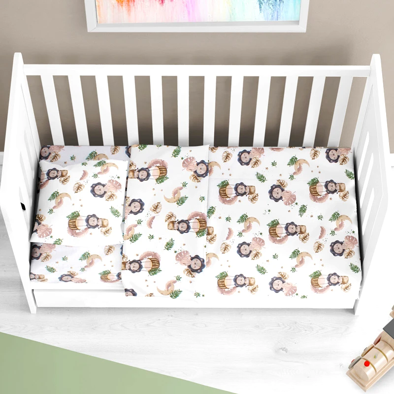 Dimcol Σεντόνι Κούνιας Με Λάστιχο Dimcol Lion 532 Beige 70x140+15