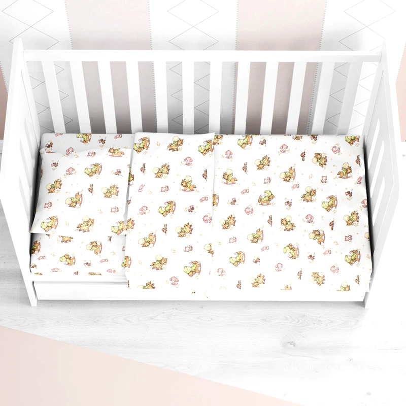 Dimcol Φανελένιο Σεντόνι Κούνιας Με Λάστιχο Dimcol Baby 03 White