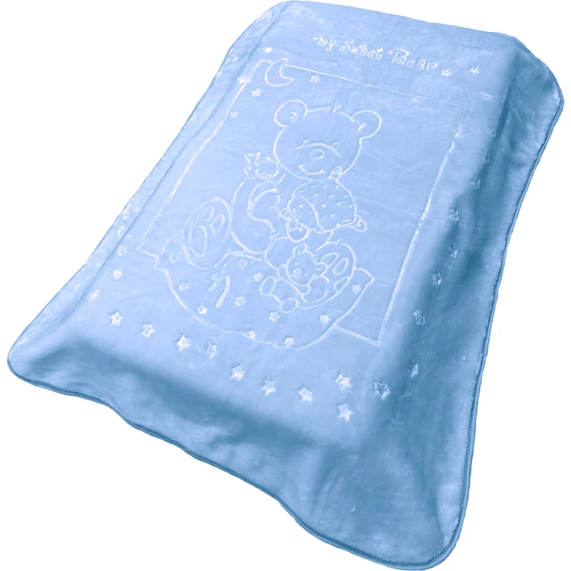 Dimcol Κουβέρτα Βελουτέ Κούνιας Dimcol Sweet Bear 11 Blue