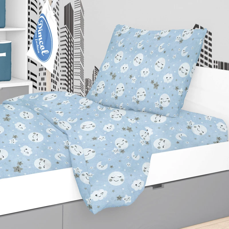 Dimcol Παπλωματοθήκη Μονή Dimcol Smile 81 Blue