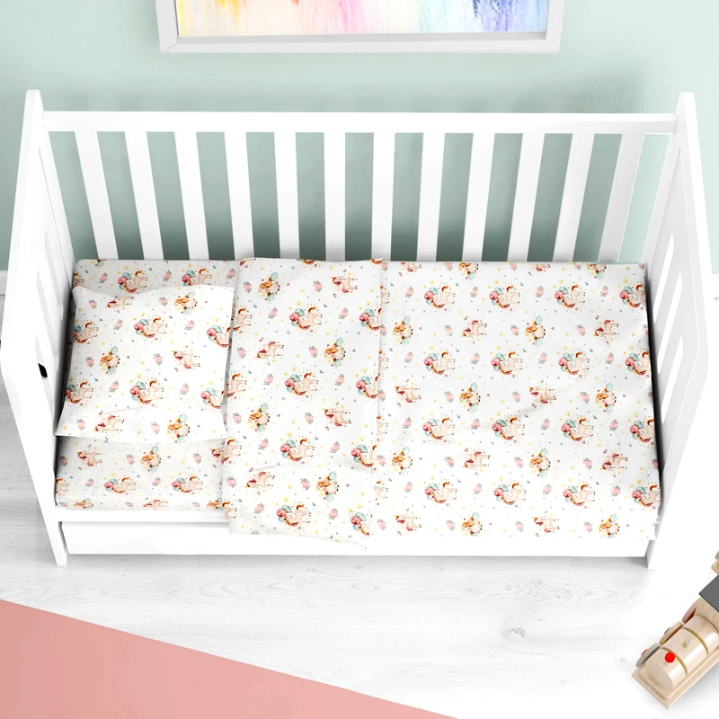 Dimcol Σεντόνι Κούνιας Με Λάστιχο Dimcol Unicorn 209 Salmon