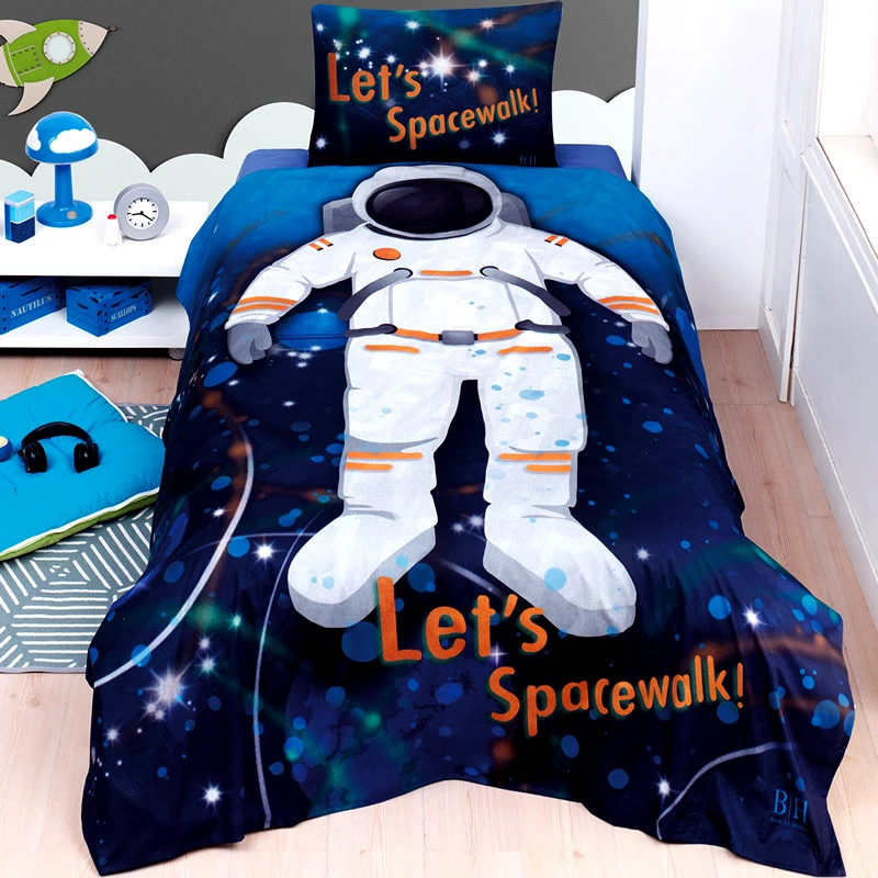 Beauty Home Παπλωματοθήκη Μονή Σετ Beauty Home Spacewalk 6227 Blue