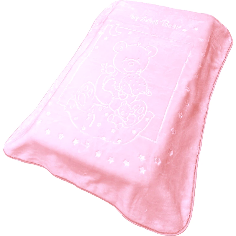 Dimcol Κουβέρτα Βελουτέ Κούνιας 110x140 Dimcol Sweet Bear 12 Pink 110x140