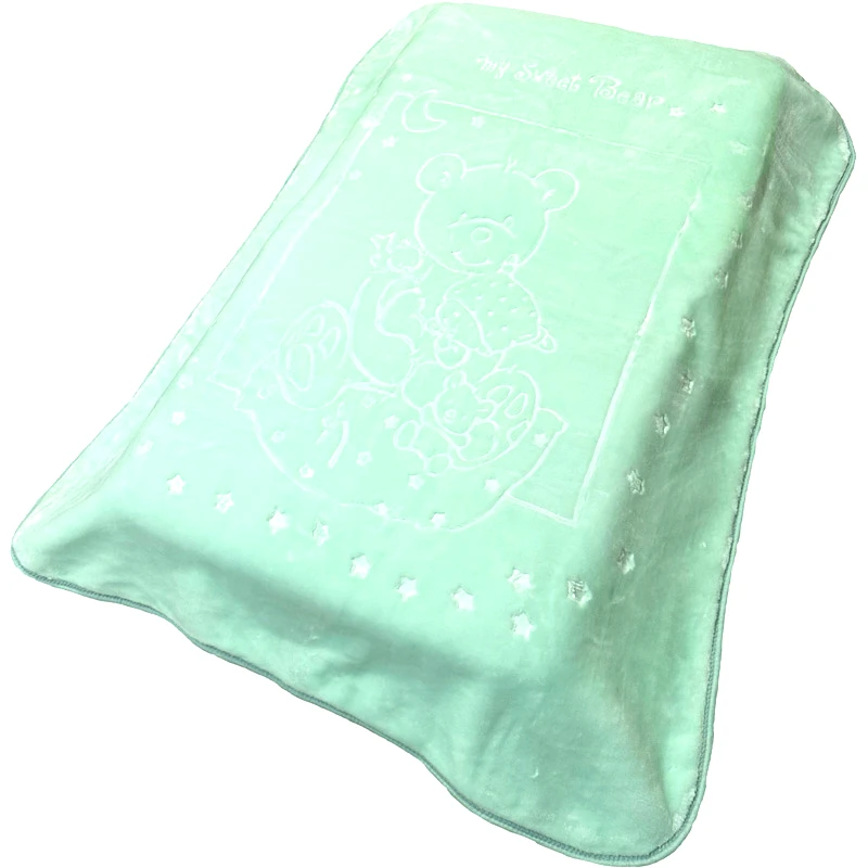 Dimcol Κουβέρτα Βελουτέ Κούνιας 110x140 Dimcol Sweet Bear 15 Mint 110x140
