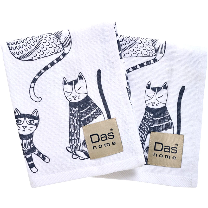 Das Home Ποτηρόπανα Σετ Das Home Cats 0735 Grey 2τεμ.
