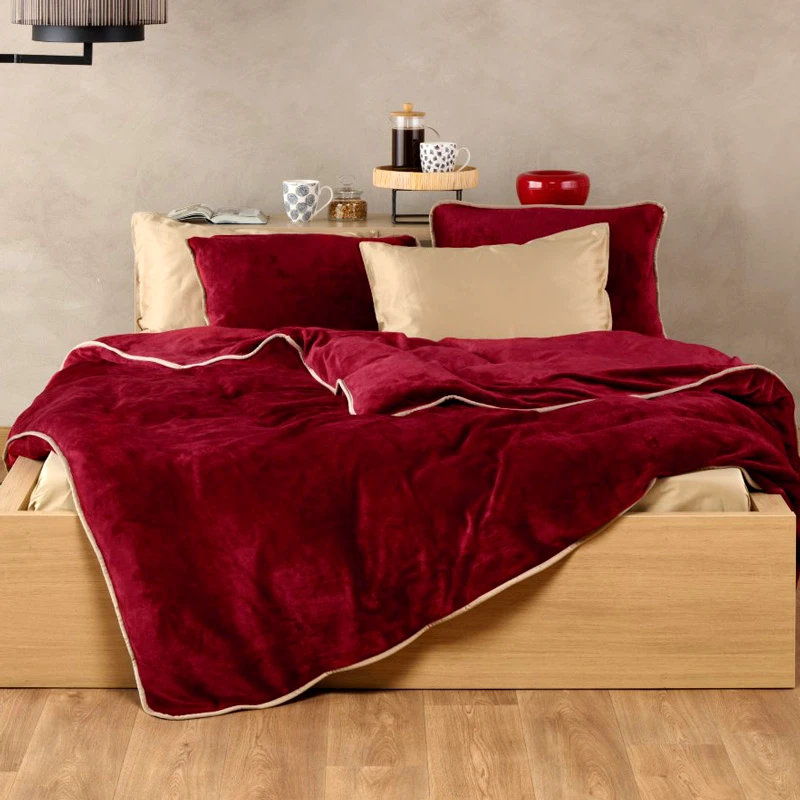 Kentia Home Παπλωματοθήκη Fleece King Size Kentia Stylish Ivanna 05 Bordeaux