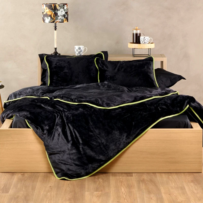 Kentia Home Παπλωματοθήκη Fleece Υπέρδιπλη Kentia Stylish Ivanna 30 Black