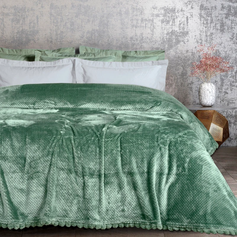 Das Home Κουβέρτα Fleece Υπέρδιπλη Das Home 1184 Dark Mint