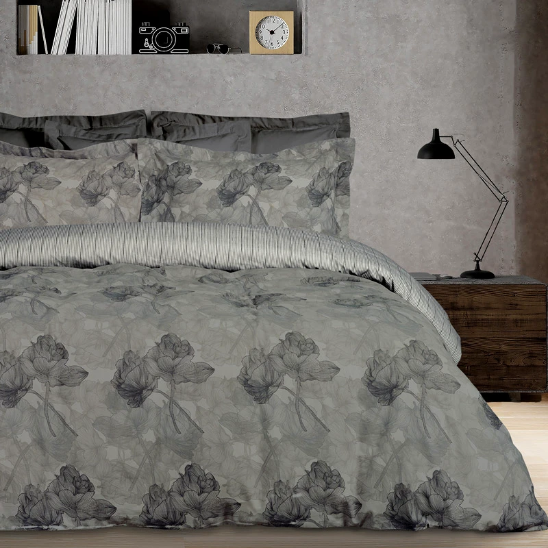 Das Home Σεντόνια Ημίδιπλα Σετ Με Λάστιχο Das Home Casual 5421 Grey