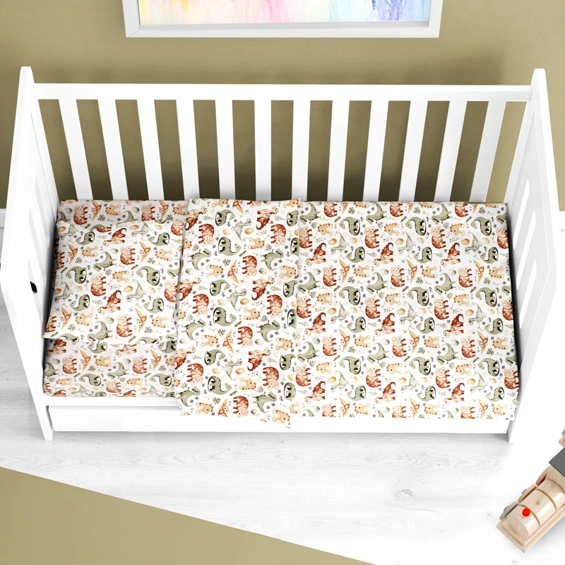Dimcol Πάπλωμα Κούνιας 120x160 Dimcol Dinosaur 515 Beige 120x160