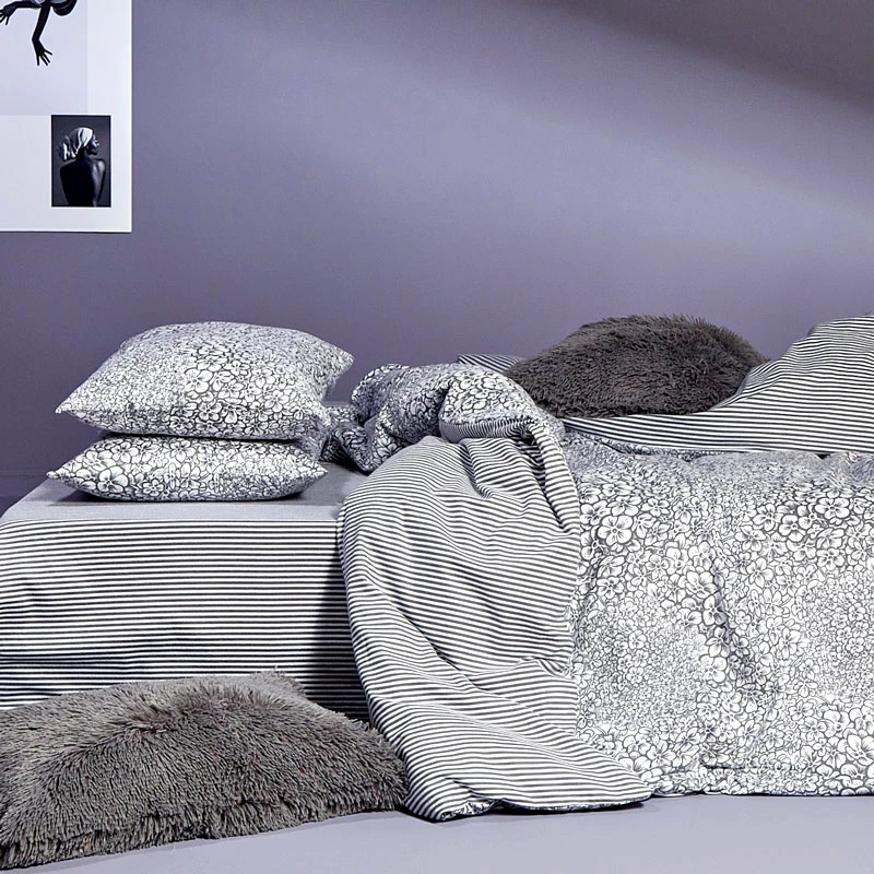 Kentia Home Φανελένια Σεντόνια King Size Σετ Kentia Loft Mirella 32 Grey 260x270, 270x275
