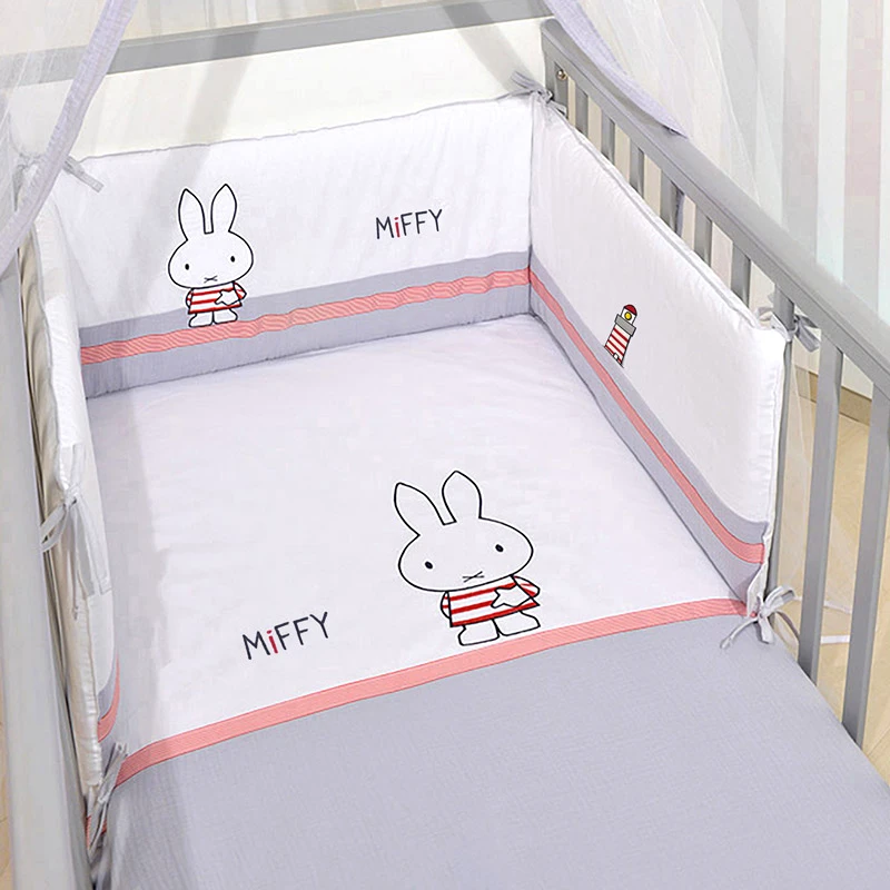 Miffy Σετ Προίκα Κούνιας Μουσελίνα 3τμχ Miffy 65 Grey