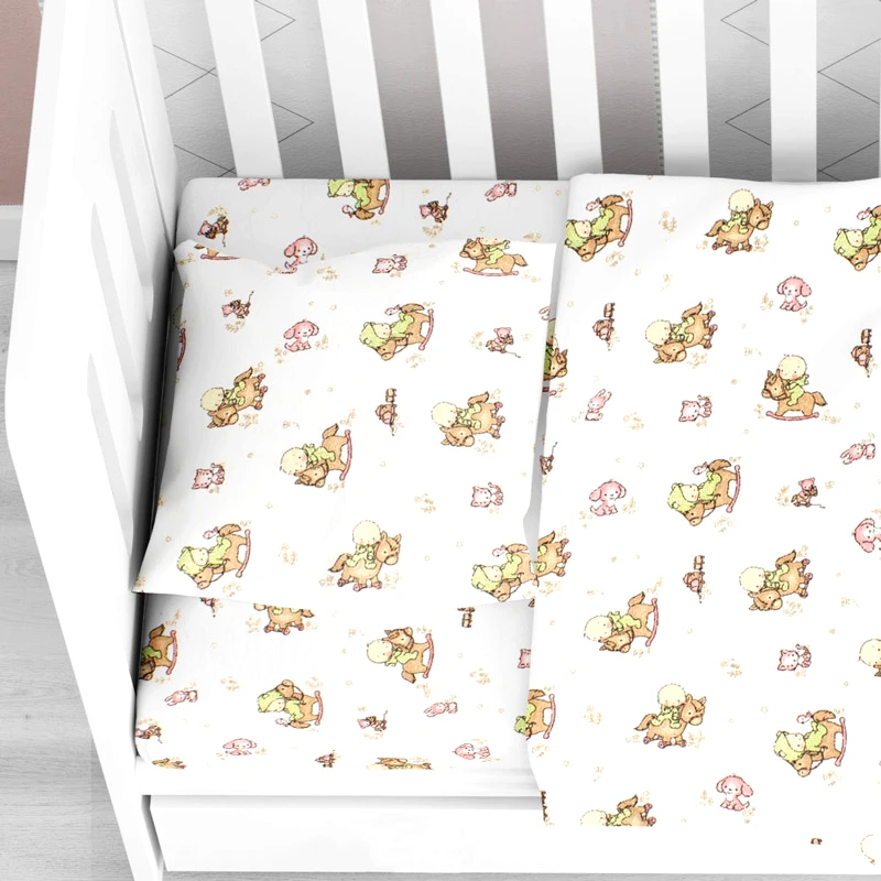 Dimcol Φανελένια Βρεφική Μαξιλαροθήκη 35x45 Dimcol Baby 03 White 35x45