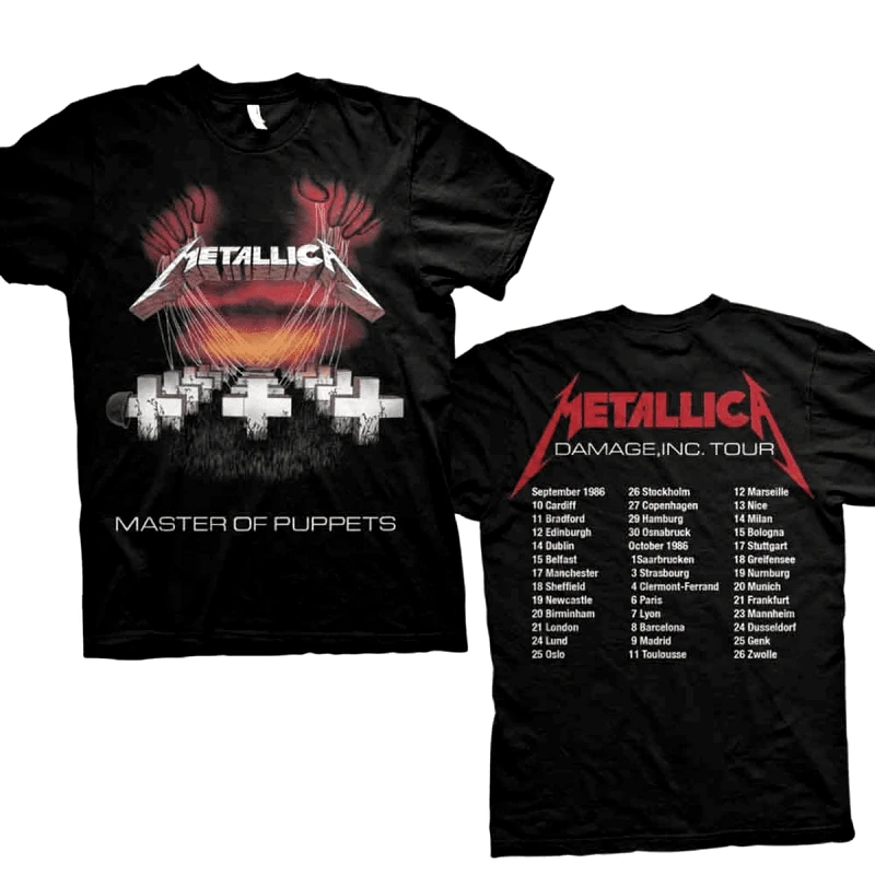 ROCK OFF Metallica Master Of Puppets European Tour '86 κοντομάνικη μπλούζα