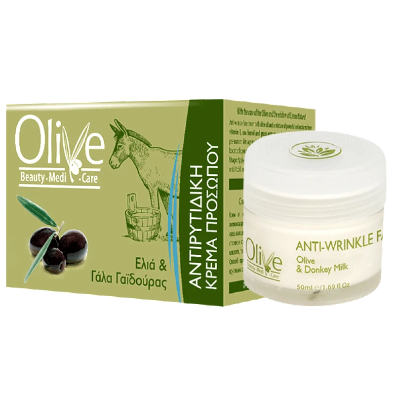 Olive Beauty MediCare Olive Beauty Medicare Αντιρυτιδική Κρέμα Προσώπου Με Ελιά &amp; Γάλα Γαϊδούρας 50ml