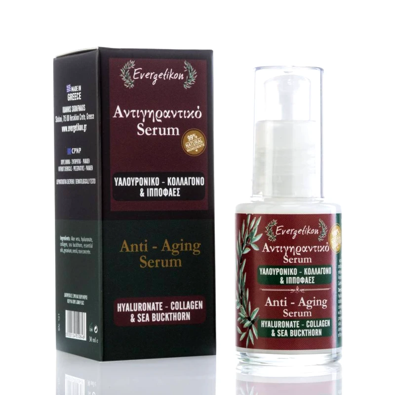 Evergetikon Evergetikon Αντιγηραντικό Serum Υαλουρονικό - Κολλαγόνο &amp; Ιπποφαές 30ml
