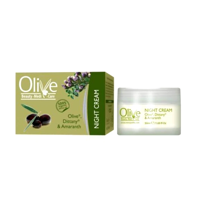 Olive Beauty MediCare Olive Beauty Medicare Κρέμα νυκτός με ελιά, δίκταμο, αμάραντο 50ml